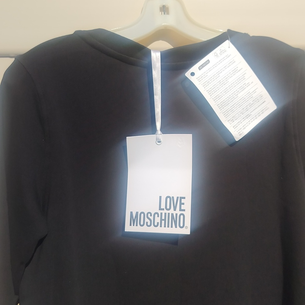 Love Mosvhino New Red Heart Long Sweatshirt, Dress Small - Picture 7 of 10